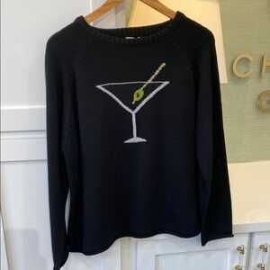 Black Sweater with Martini Design